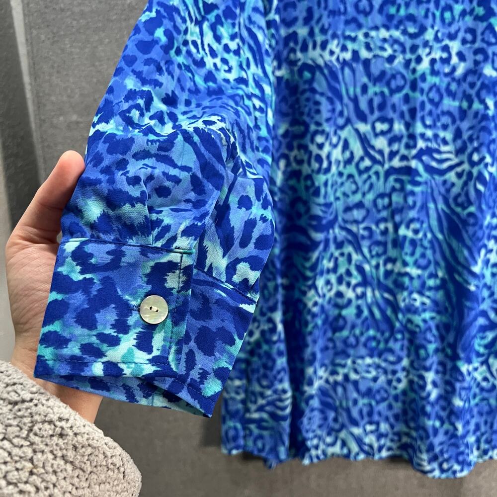 Belle Beach by Kim Gravel Button Front Cover-Up St. Tropez Animal, Large - Picture 12 of 12